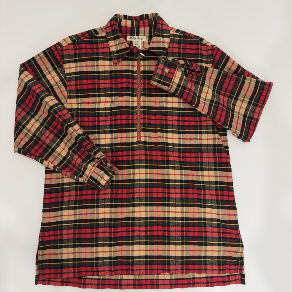 Eddie Bauer Women's Plaid Lumberjack Hunting Flannel Pullover Jacket Vintage 90s - Picture 2 of 10